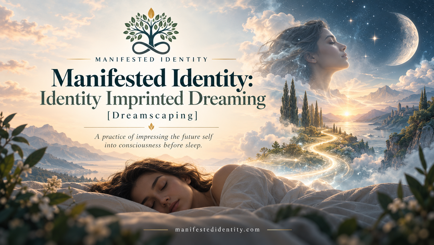 Manifested Identity: Identity Imprinted Dreaming cover showing a sleeper above a glowing path through a dreamscape