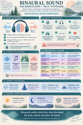Binaural Sound for Meditation and Self-Hypnosis infographic